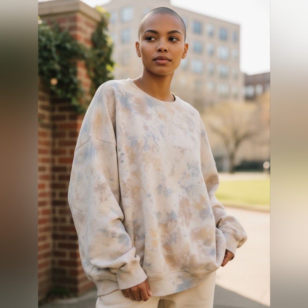 Young Fabulous & Broke Ivory Juliette Moon Rock Canyon Tie Dye Sweatshirt XS NWT